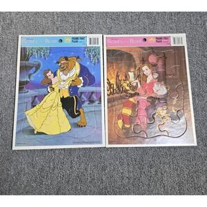 Vintage Golden Disney's Beauty and the Beast Frame Tray Puzzles